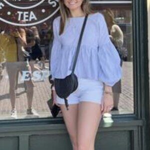 Blue and White Striped Top